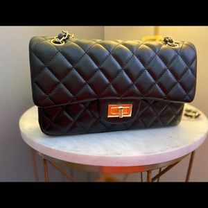 Black quilted purse